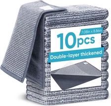 10 Pcs New Upgrade2-Layer Non Scratch Wire Dishcloth for Wet and Dry 7.08"x8.86"