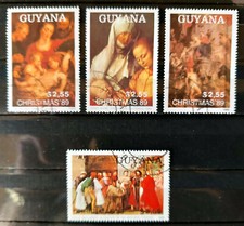 Guyana 1989 Weihnachten Gemälde, gestempelt, in bester Erhaltung, siehe Scan