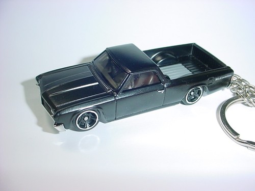 HOT 3D BLACK 1967 CHEVROLET EL CAMINO CUSTOM KEYCHAIN keyring key hot wheels 67 - Picture 2 of 4
