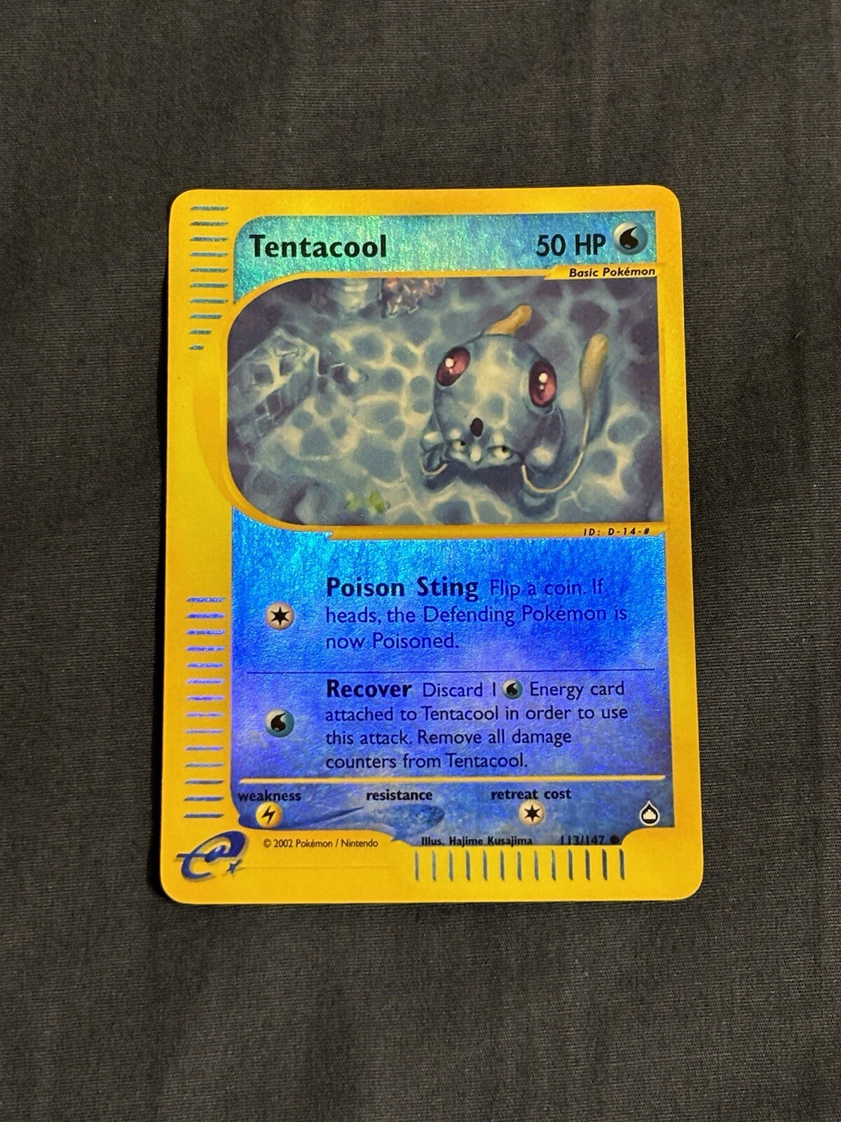 Tentacool 113/147 Aquapolis Common Reverse Holo Foil Pokemon - Near Mint!