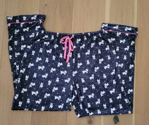 🎀 Pillow Talk 2 pc Soft Pajama Lounge Set PJ Scottish Dog Pink Bow Size XLarge - Picture 3 of 3