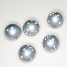 5 Round Dice Colour Silver - White with 21.5mm, Iconic Round Dice by Frobis