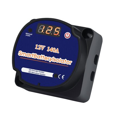 12V 140Amp Voltage Sensitive Relay VSR with Voltmeter and Manual Control Push...