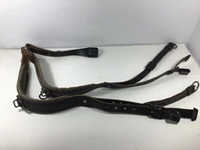 Post WW2 Austrian Y- Strap Leather Suspenders - 1959