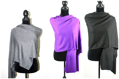 Kaschmir Schal Tuch Strick Pashmina Halstuch grau rot Wolle schwarz weich warm Nepal
