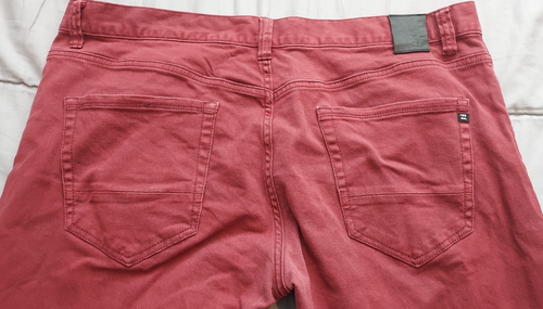 Billabong Straight Fifty Men's Size 40 Denim Jeans Red Urban Wear - 第 10/12 張圖片