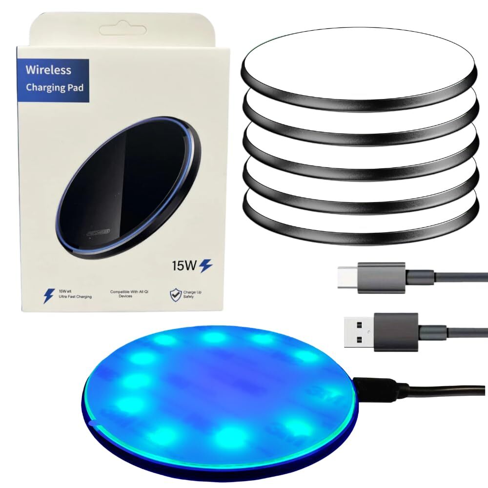 INNOSUB USA 5-Pack Sublimation Wireless Charger LED Pad Blank Wireless Charging Mat