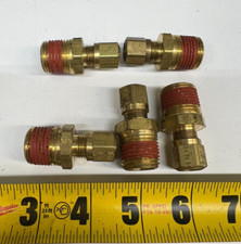 Pack of 5) Parker Tube Connector 3/8" Compression x 1/2" Male NPT Brass 10765