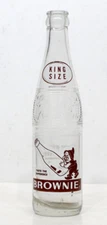 1960's BROWNIE Vintage ACL Soda Bottle by CITRUS PRODUCTS of SCHILLER PARK IL