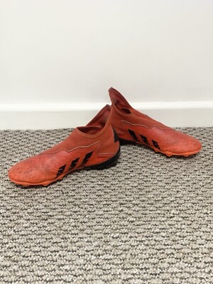 Adidas Predator Freak .3 Laceless FG rot schwarz geformte Stollen Fußballschuhe UK 2