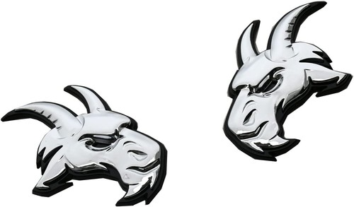 2x Chrome Custom Head Emblem for Ram 1500 2500 3500 Fender badge Hellcat Style - Picture 2 of 3