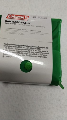 Coleman Youth Rain Jacket Green Hood Fits Chest Size 26"- 31" S/M Unisex Compact - Picture 5 of 9