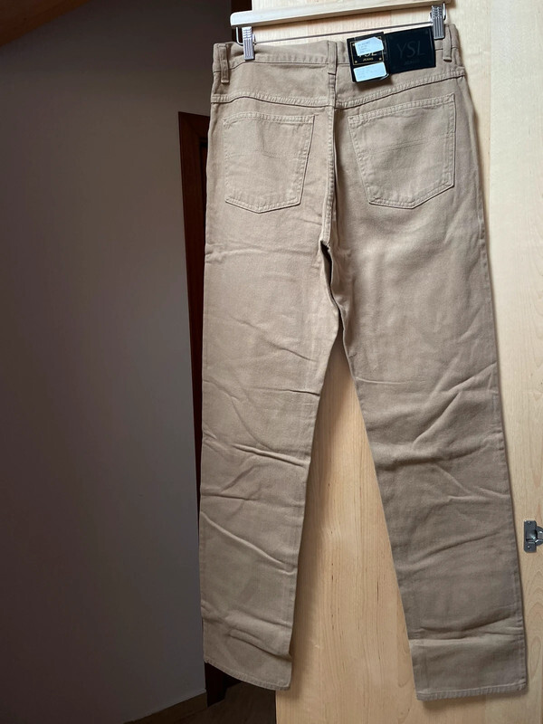 Pantaloni slim Yves Saint Laurent uomo 33 cammello Nuovo con cartellino