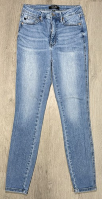 #ad Judy Blue High Rise Tummy Control Skinny Jean Women Size 5 27 Light Wash JB88538 $26.99