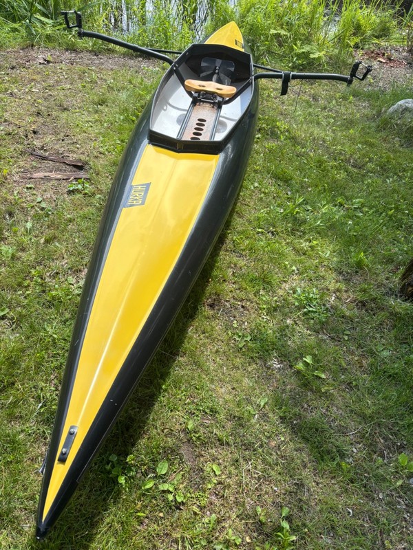 Rowing Shell Kayak with Rowing Rig, Sliding Seat, outriggers-oar locks