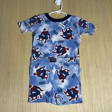 Vintage Spiderman Pajama Set Blue Kids Size 6...