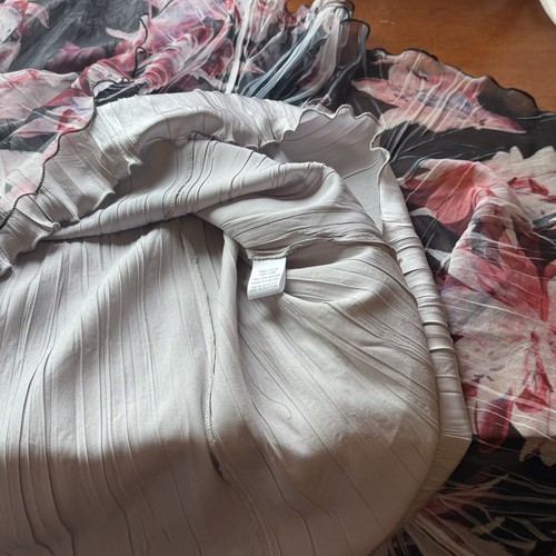 Komarov Maxikleid Damen Übergröße 2X schwarz rosa Blumen Crinkle Rüschensaum - Bild 22 von 24