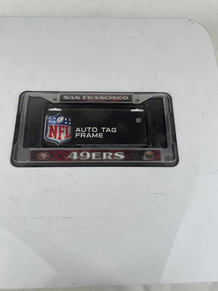 2 NFL San Francisco 49ers carro SUV caminhão cromado placa de licença de metal tampa quadro - Imagem 2 de 4