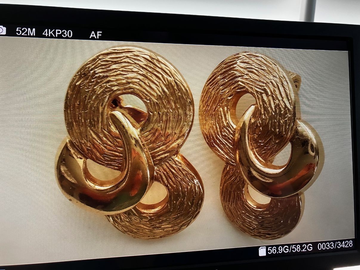 Vintage Monet Gold‑Tone Clip‑On Earrings • Signed MONET PATD