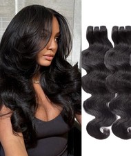 2 Pack WEQUEEN 18" Brazilian Virgin Human Hair Body Wave Bundles Natural Black