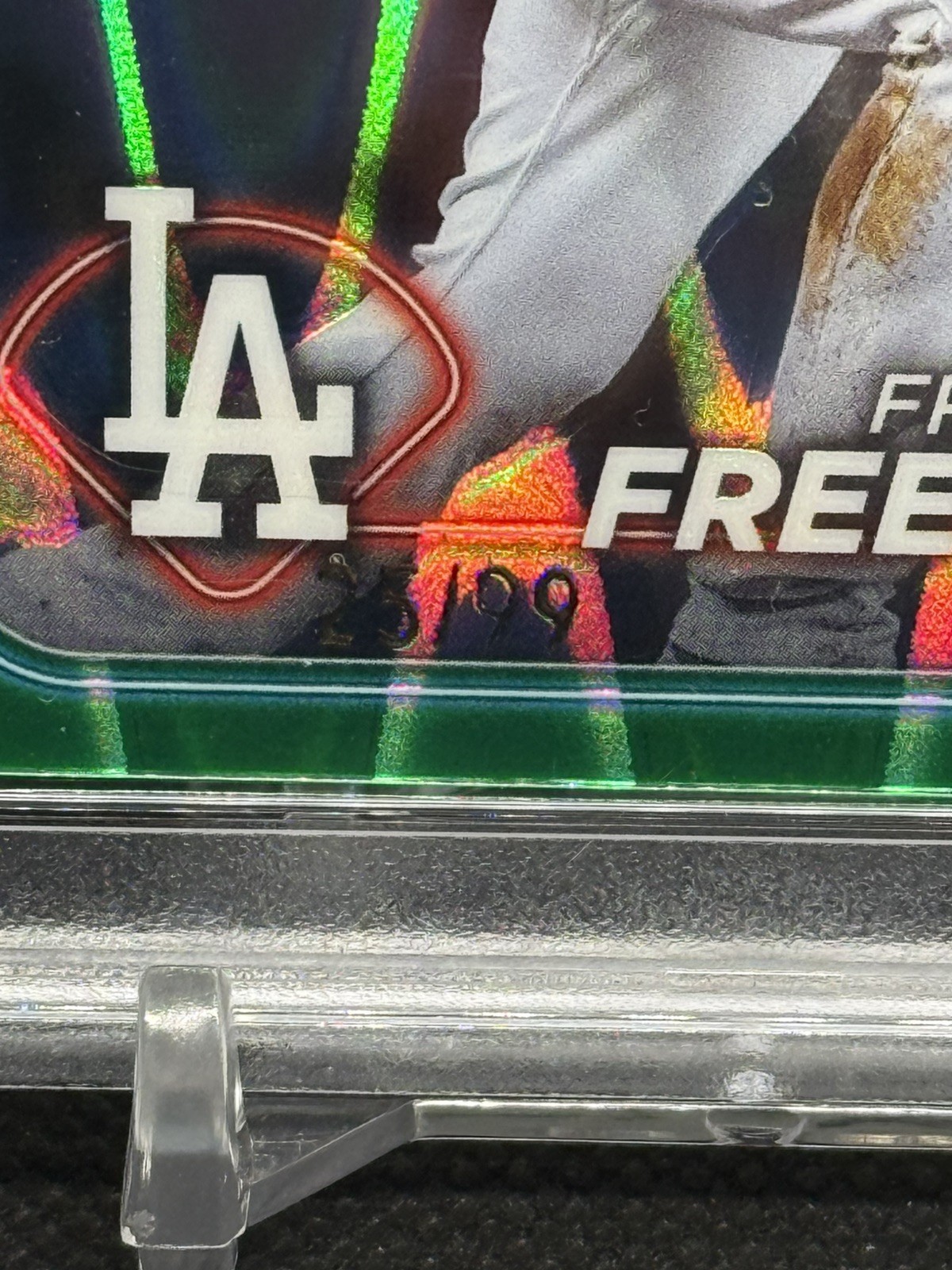 2024 Topps Chrome Freddie Freeman Refractor Green RayWave #/99 PSA 10 Dodgers view 2