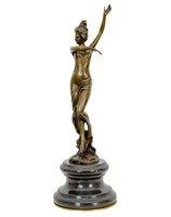 Bronzeskulptur Frau Akt Erotik Antik-Stil Bronze Figur Statue - 26Cm