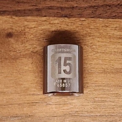 Craftsman USA 15mm Socket 6 Point 3/8'' Drive 45857 Easy Read