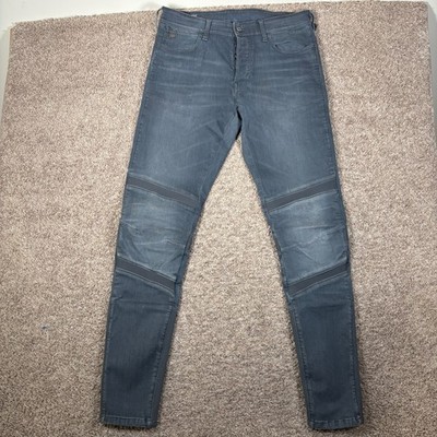 G-Star RAW Motac 3D Slim Biker Jeans Blue Gray Ribbed Articulated 33x36 D06154
