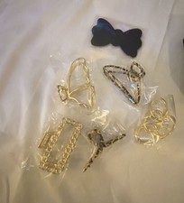 Assorted Metal and Leopard Print Hair Claw Clips and Accessories Set