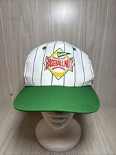 Vintage 90s Sunkist Baseball Nut Pinstripe Snapback Hat Cap VTG