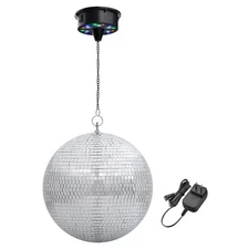 Yescom 12" Large Disco Ball with Motor 6RPM 18 RGBW LED Lights for 70s 80s Party