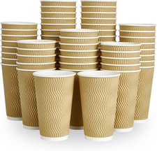 16 oz Coffee Cups 90 Count Insulated Ripple Wall Paper Hot Coffee Cups Hot