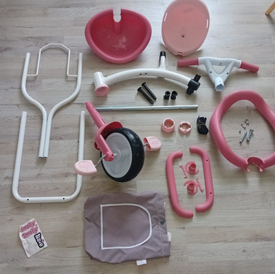 Smoby Be Move Komfort rosa Kinderdreirad mit Schubstange Hinterräder fehlen