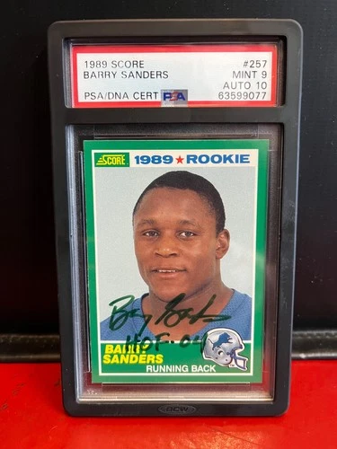 1989 Score Barry Sanders Rookie Auto PSA 9 Mint / Auto 10 🔥 PSA/DNA Lions HOF