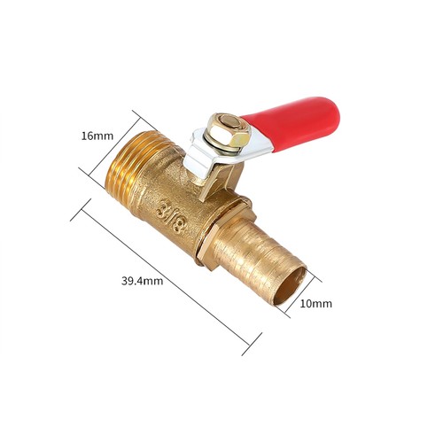 BSP Thread Brass Ball Valve Hose Barb Inline Water Gas Fuel Line Shut-off Valves - Picture 71 of 75