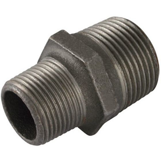 Malleable Iron Reducing Hex Nipple 1"" x 1/2"" M/M BSP