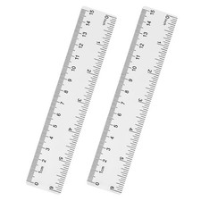 Unjoo Clear Plastic Ruler 6 Inch Straight Rulers, Shatterproof 6in, 6in/2pcs