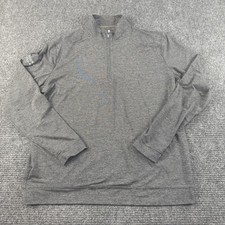 Johnnie-O Pullover Mens XL Striped Quarter Zip Golf LOGO Performance Lightweight