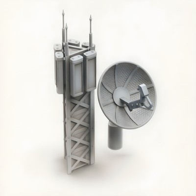 Sci-Fi Comm Tower Satellite Dish Terrain Set | 28mm 32mm Wargaming Tabletop 3D