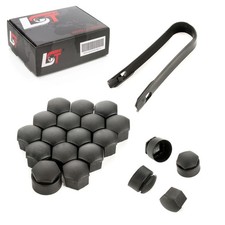 20x Felgen Radschraube Sechskant Kappen 17 mm Schwarz Diebstahlschutz für FORD