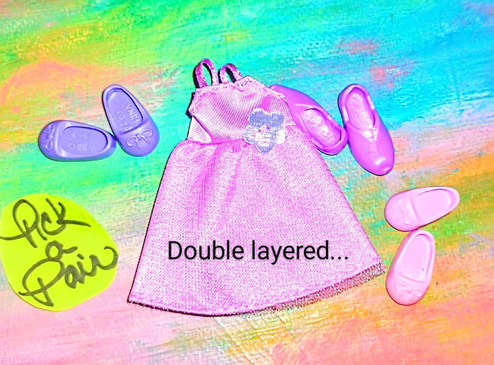 *lavender Layered Dress Choice Of Shoes* New