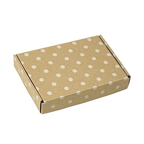 Recyclable Corrugated Box Mailers - 6" x 4" x 1" - Cardboard Box White Dot