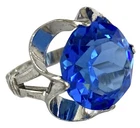 New ListingANTIQUE ART DECO~CLARK & COOMBS Sterling Silver Blue Art Glass COCKTAIL Ring