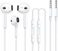 2 Pack Apple Earbuds Apple Mfi Certified Headphones Earphones with 3.5Mm Wired