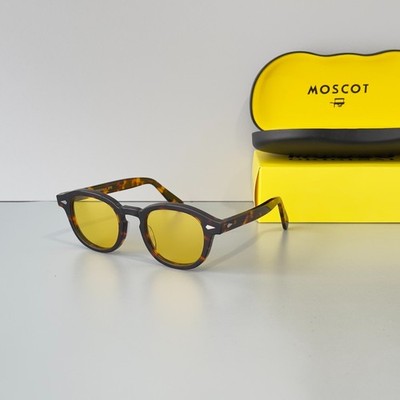 Moscot Lemtosh Tortoise Frame Yellow Lens Sunglasses Handmade Unisex