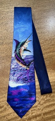 Fratello Men s Tie Swordfish - Handmade - Vibrant Colors - 58  x 3 1/2 