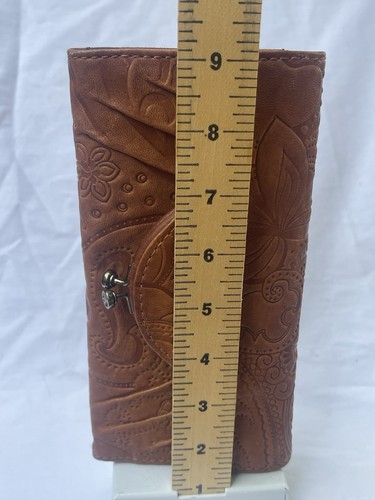 Tooled Leather Wallet By Lucky Brand Long , 8”, Trifold - Picture 7 of 7