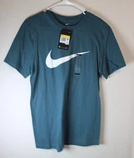 Nike Unisex Adults The Nike Tee Solid Dark Teal Cotton Crew Neck T-Shirt Teal S