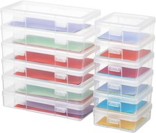 Clear Craft Organizer Storage Containers, 6 Small 6 Medium with