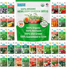 Heirloom Organic, Non-Gmo & USA Grown Seeds, 30Ct Herb, Fruit, and Veggies, Asso